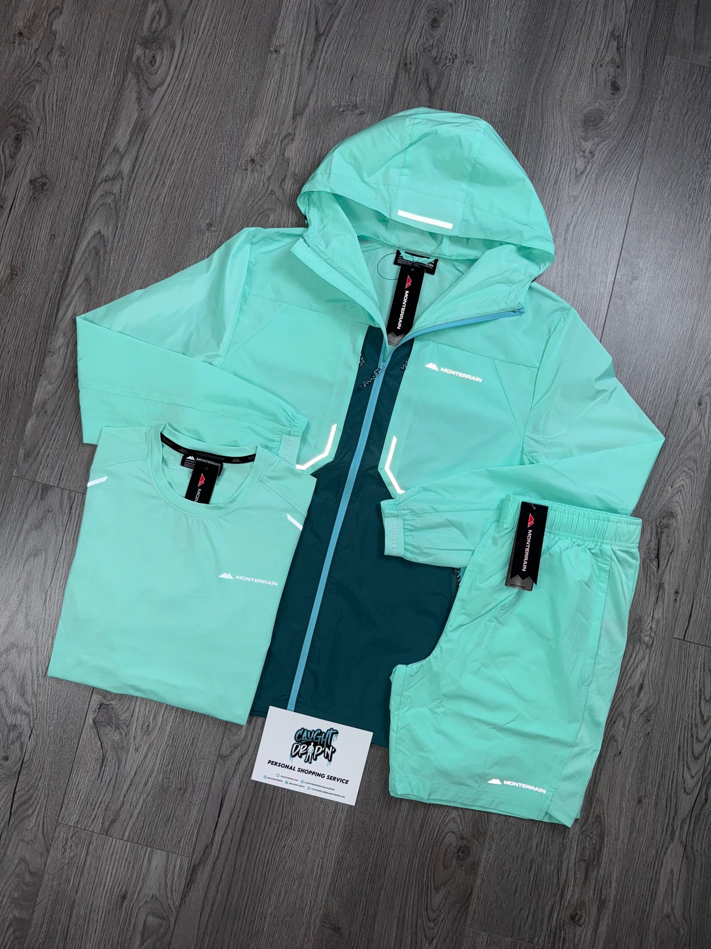 Monterrain 3 Piece Chase Windrunner Set Mint Green | Teal