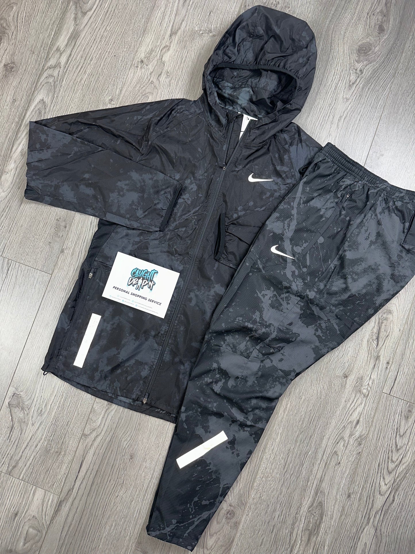 Nike Run Division Splash Tracksuit Black | Grey