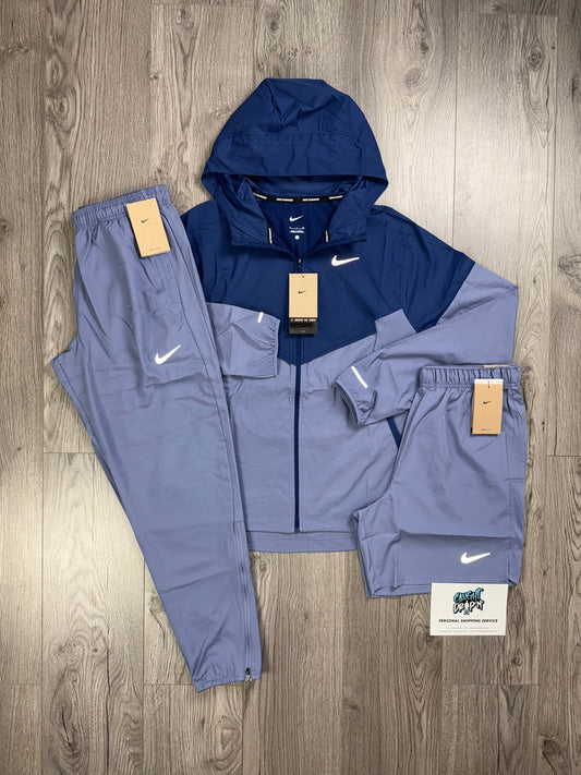 Nike 3 Piece Windrunner Navy, Indigo Tracksuit | Shorts Set