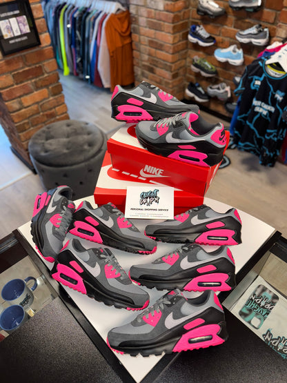 Nike Air Max 90’s Black, Wolf Grey, Hyper Pink 2025