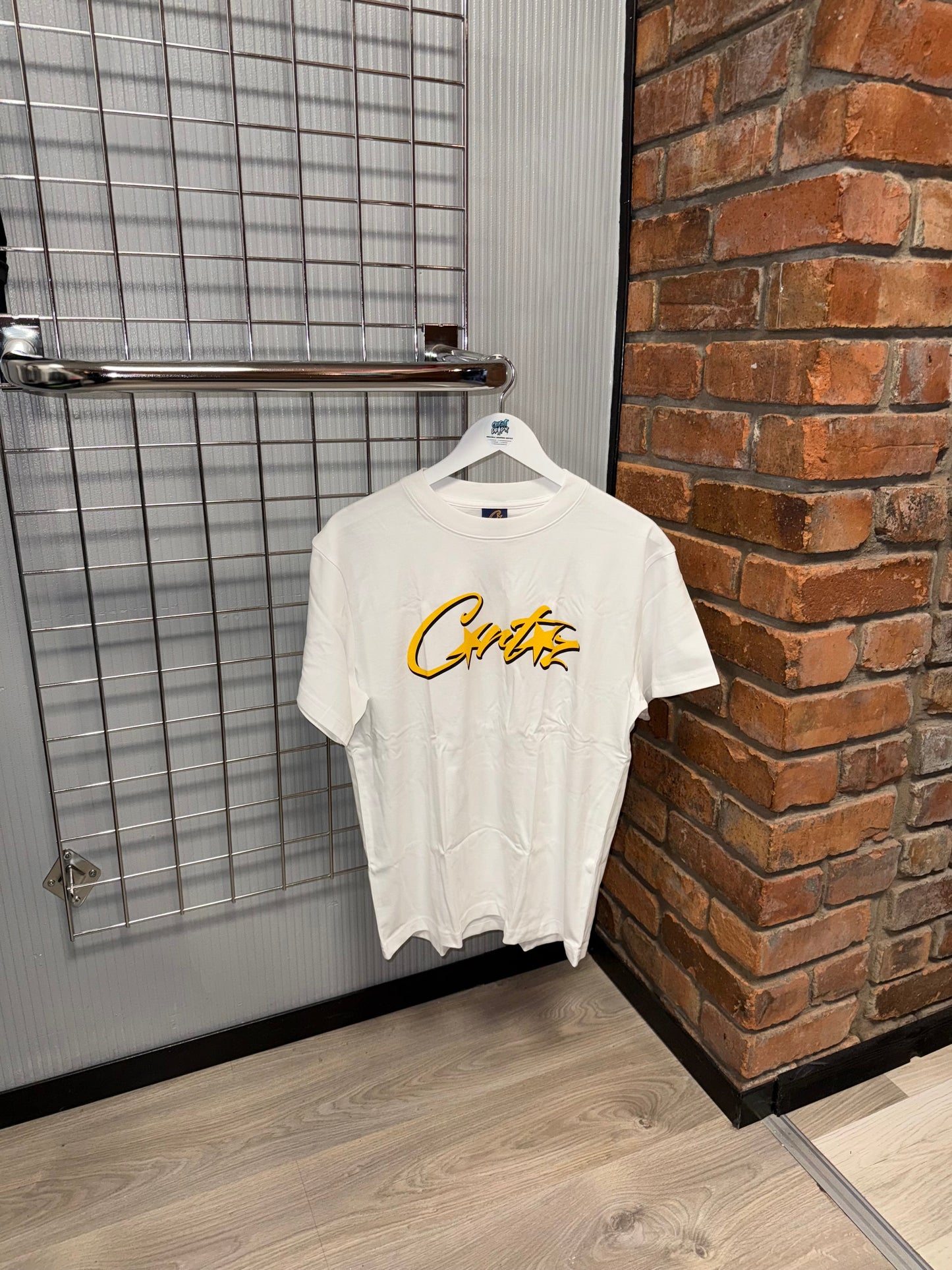 Corteiz Allstarz Yellow Logo, White Tee