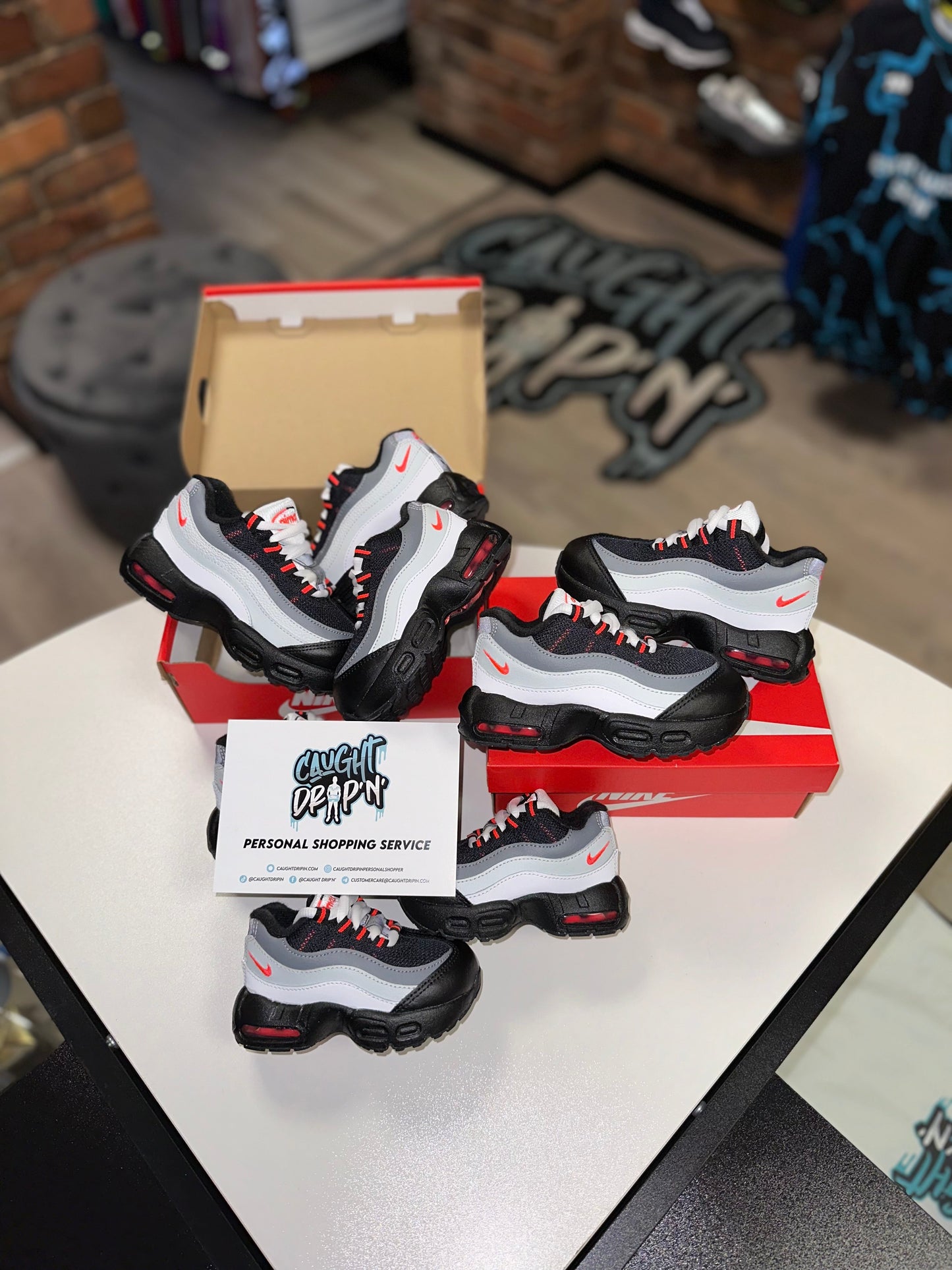 Nike Air Max 95’s Toddler Black, White, University Red 2024