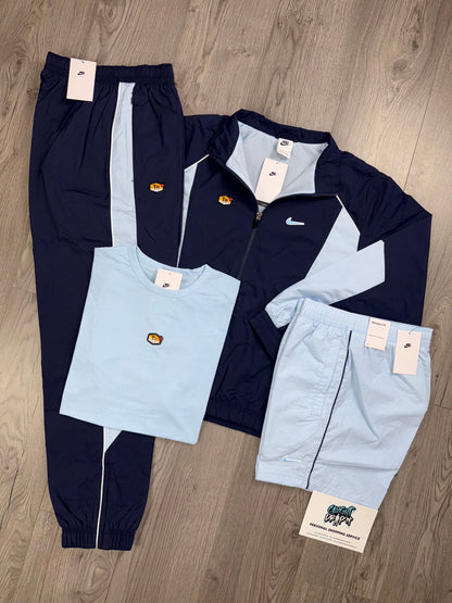 Nike 4 Piece TN Obsidian, Celestine Blue Tracksuit | Shorts (Oversized Fit. Recommend Sizing Down)