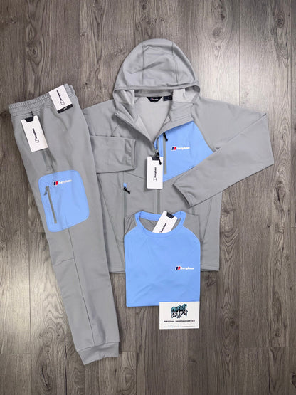 Berghaus 3 Piece Full Zip Light Grey, Baby Blue Tracksuit