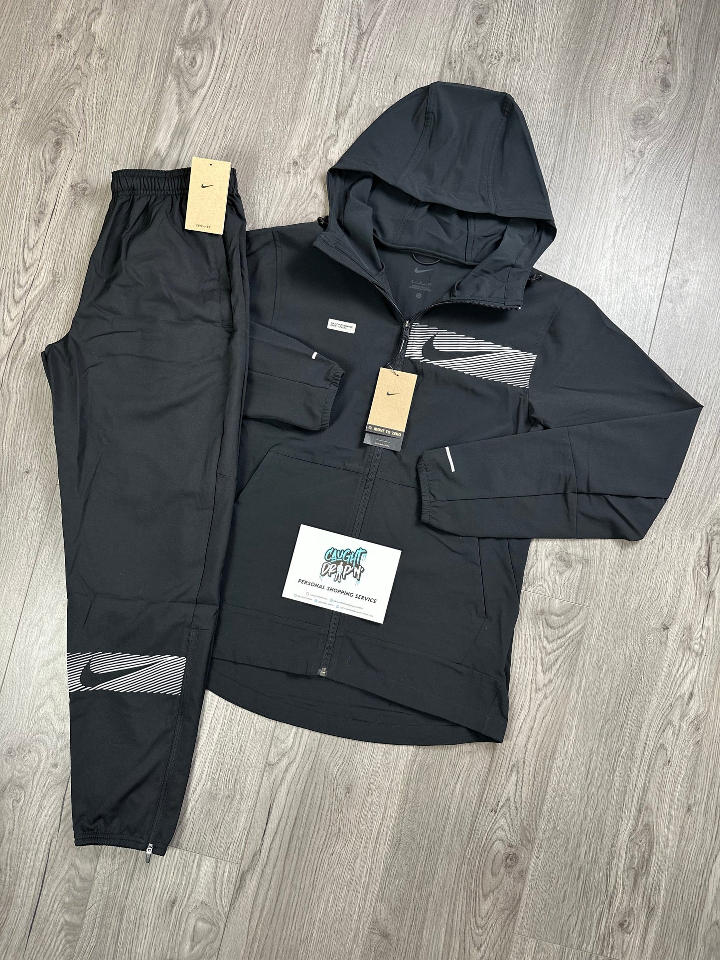 Nike Woven Performance Tracksuit Black | Silver