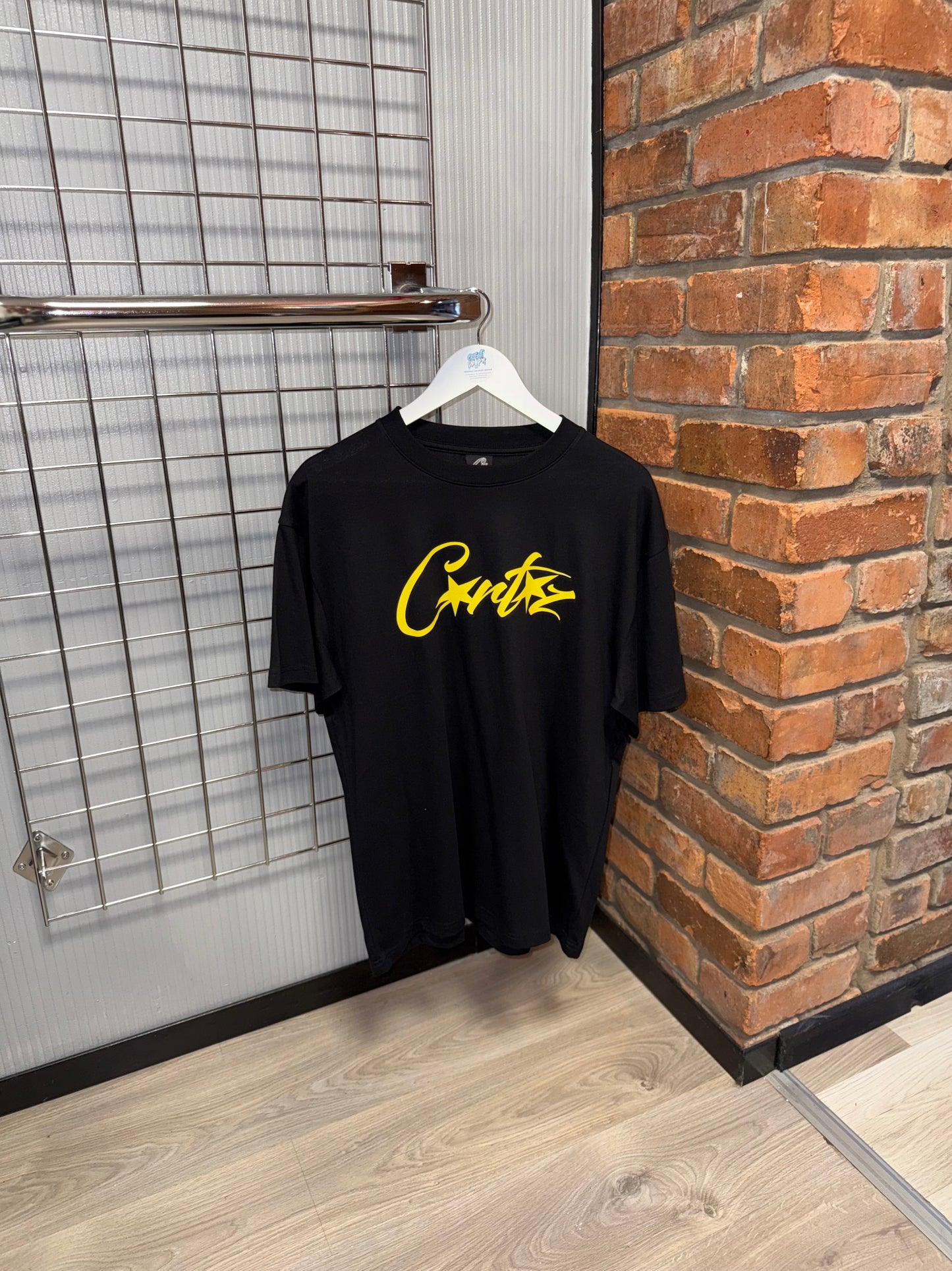 Corteiz Allstarz Yellow Logo, Black Tee