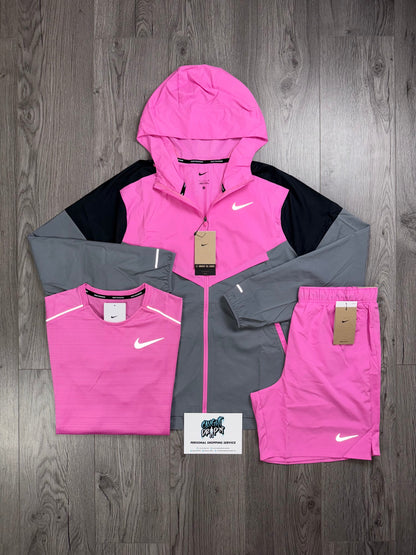 Nike 3 Piece Windrunner Playful Pink | Grey Set