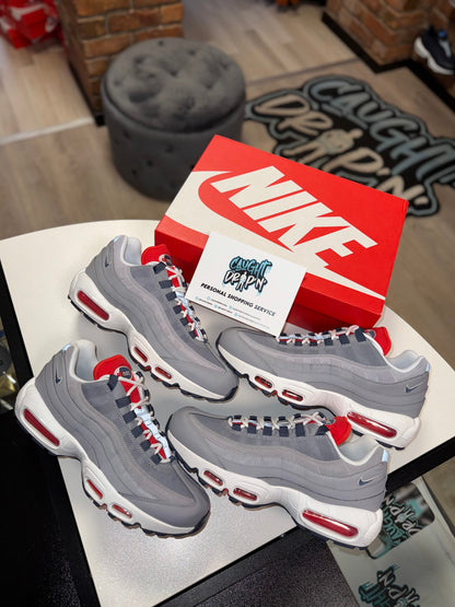Nike Air Max 95’s USA | Light Grey, Navy, Crimson 2021
