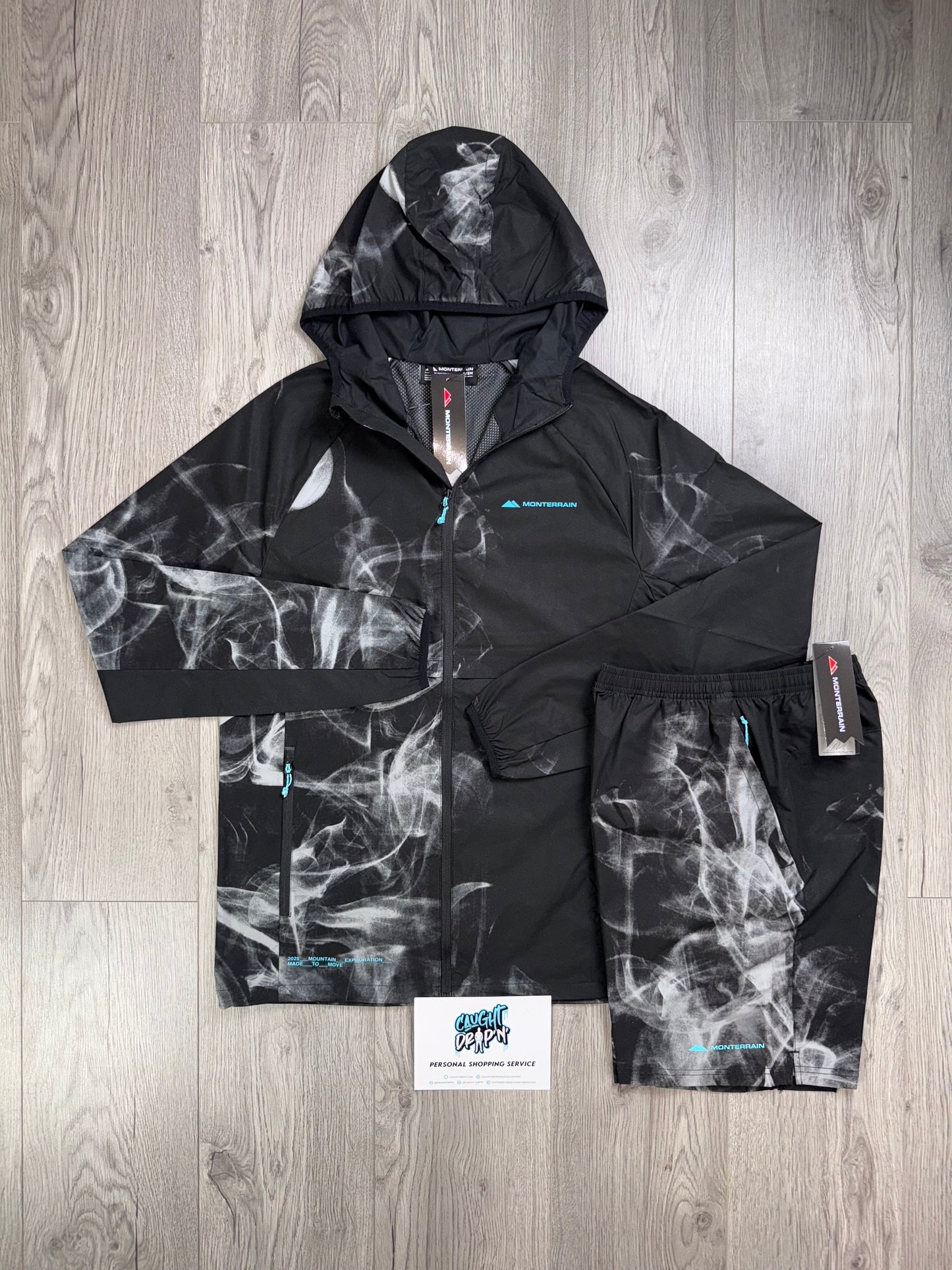 Monterrain Windrunner Set Black Smoke | Tiffany Blue