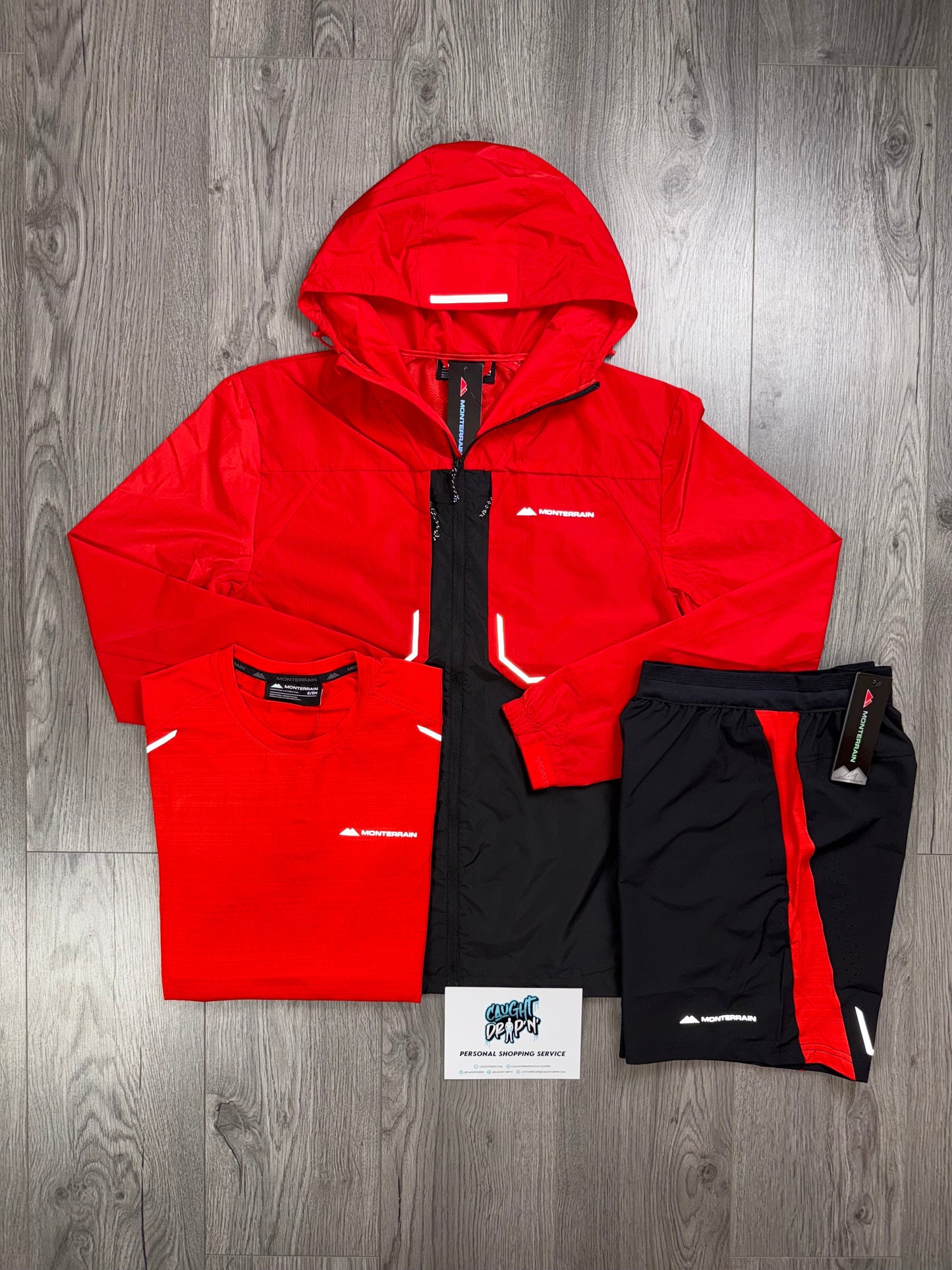 Monterrain 3 Piece Chase Windrunner Set Red | Black