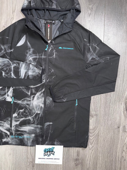 Monterrain Windrunner Jacket Black Smoke | Tiffany Blue