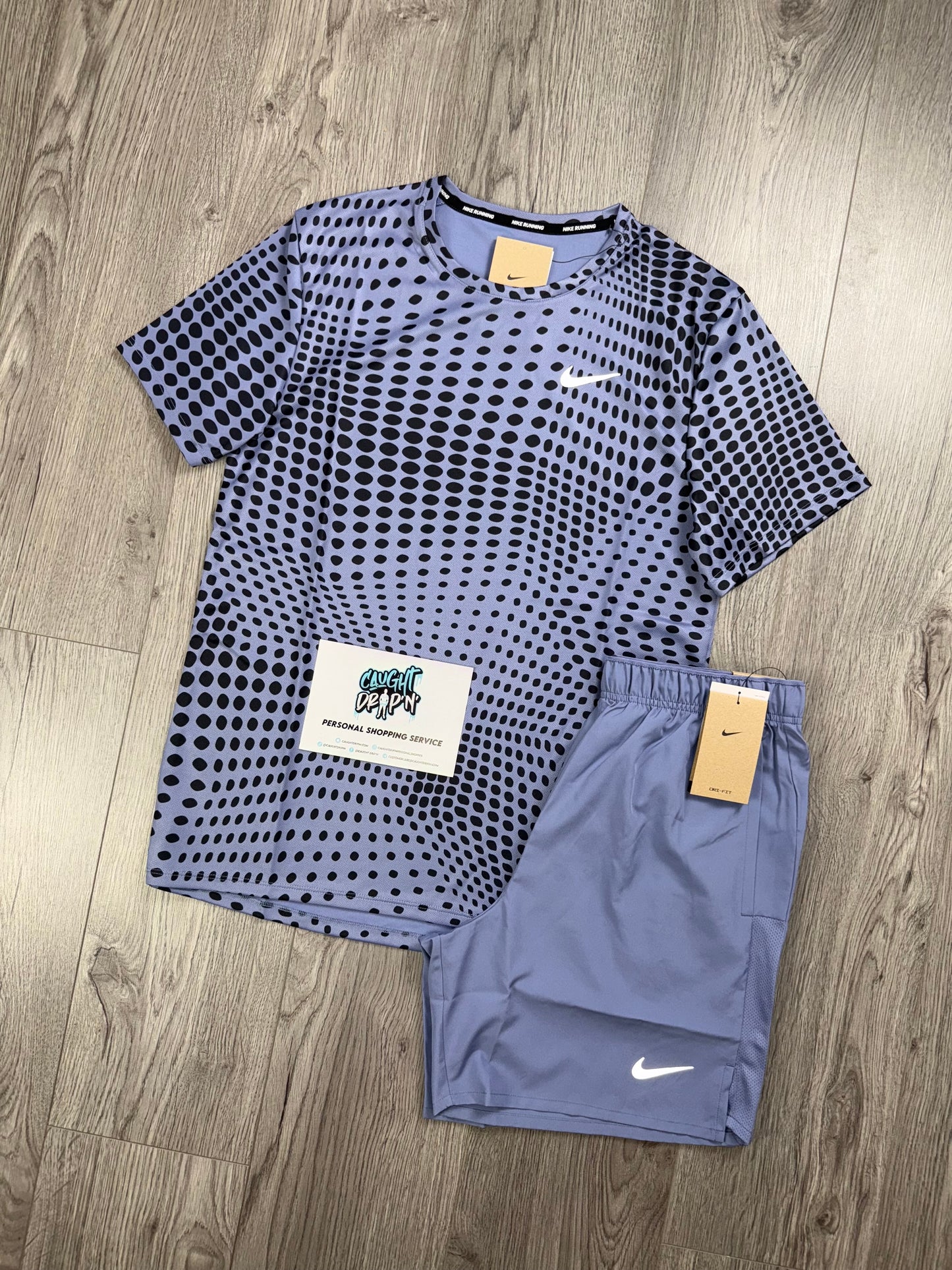 Nike Miler All Over Printed Dots | Indigo Set