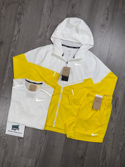 Nike 3 Piece Windrunner Lightening Yellow | White Set